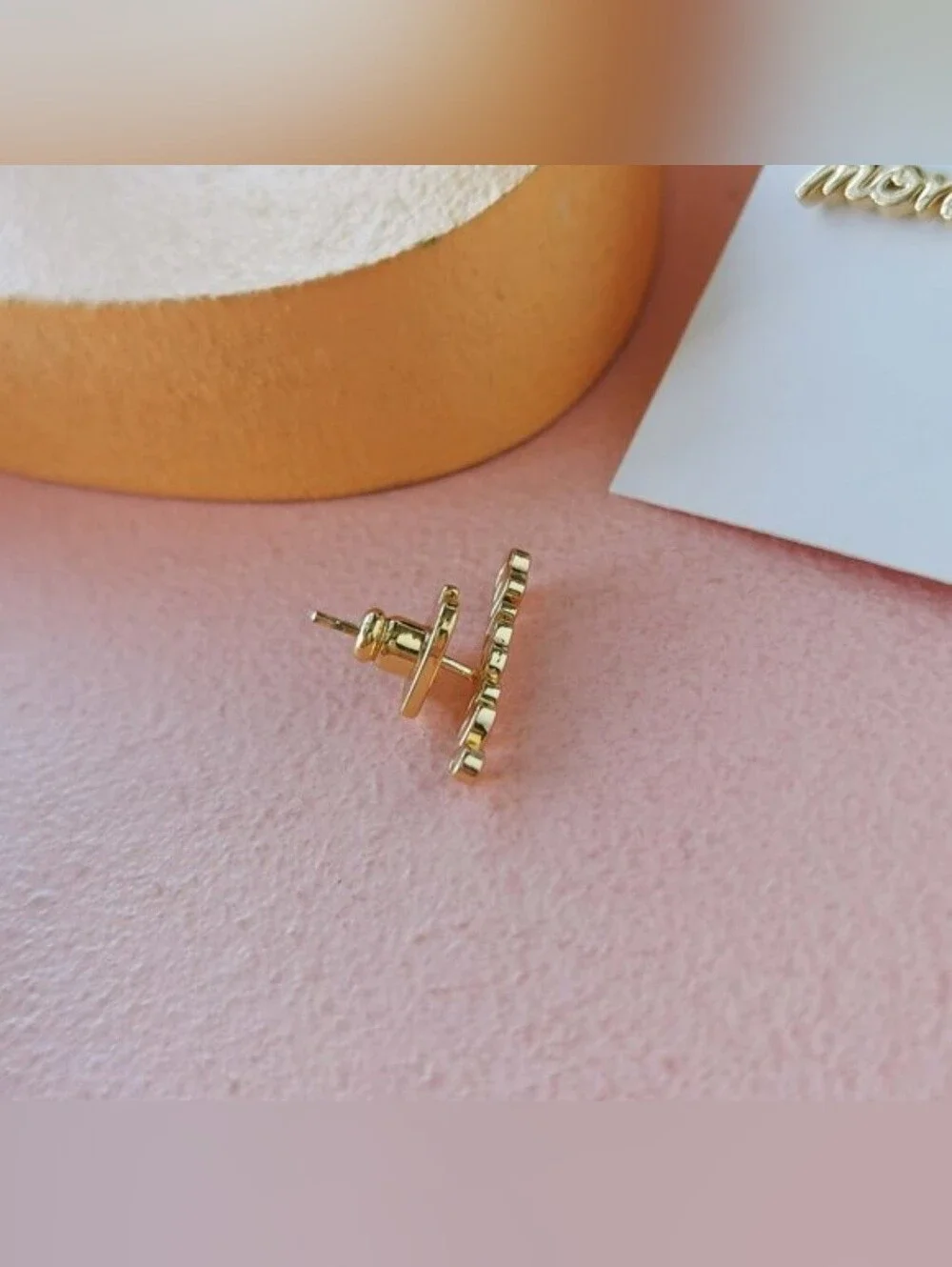Kate Spade Gold Earrings 'mon'  'amour' My Love